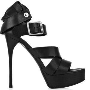 Burberry Prorsum runway leather strappy gladiator aviator platform stiletto heel